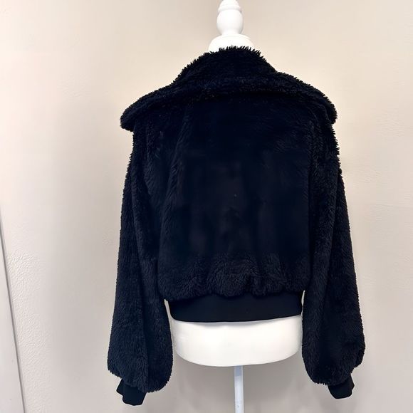 EMORY PARK Zip Up Soft Teddy Furry Bomber coat   Jacket - Picture 2 of 6